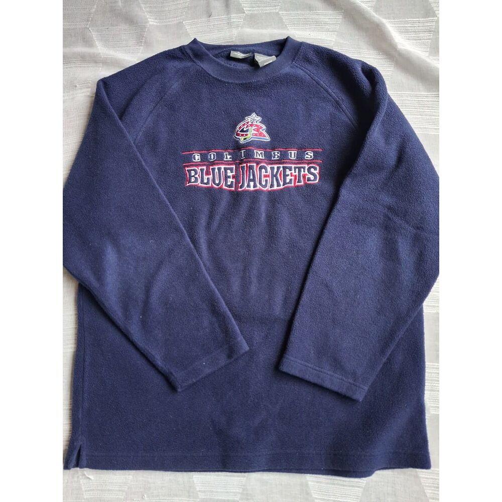 Pro Edge Blue Jackets Blue Fleece Pullover Men's Large